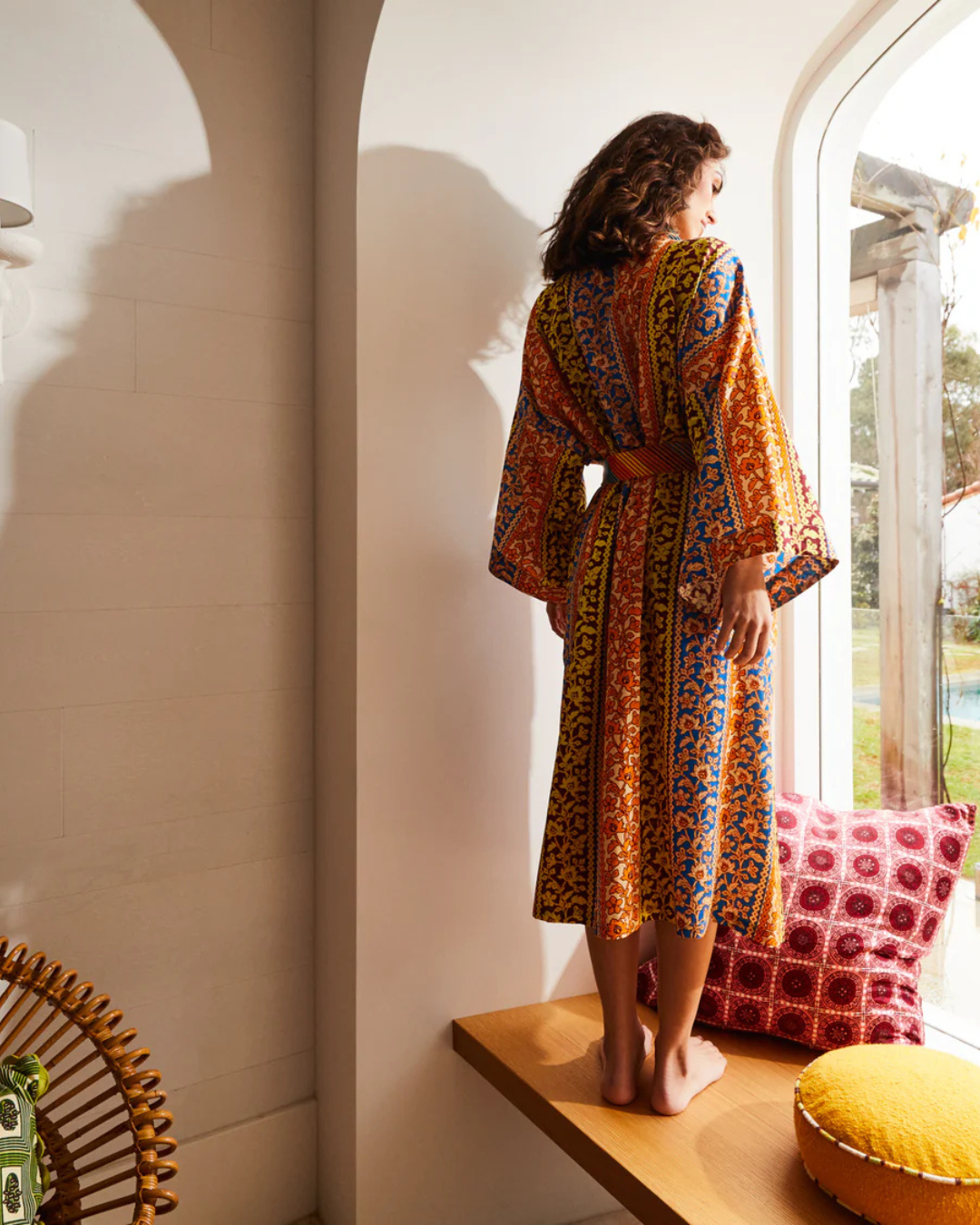 Sage X Clare Cotton Silk Robe