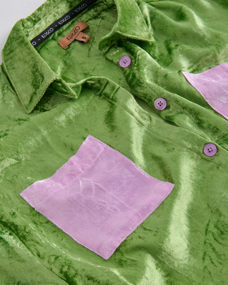 Kip & Co Velvet Long Sleeve Shirt & Pant Pyjama Set
