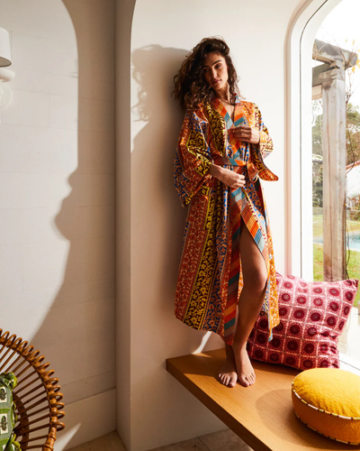 Sage X Clare Cotton Silk Robe