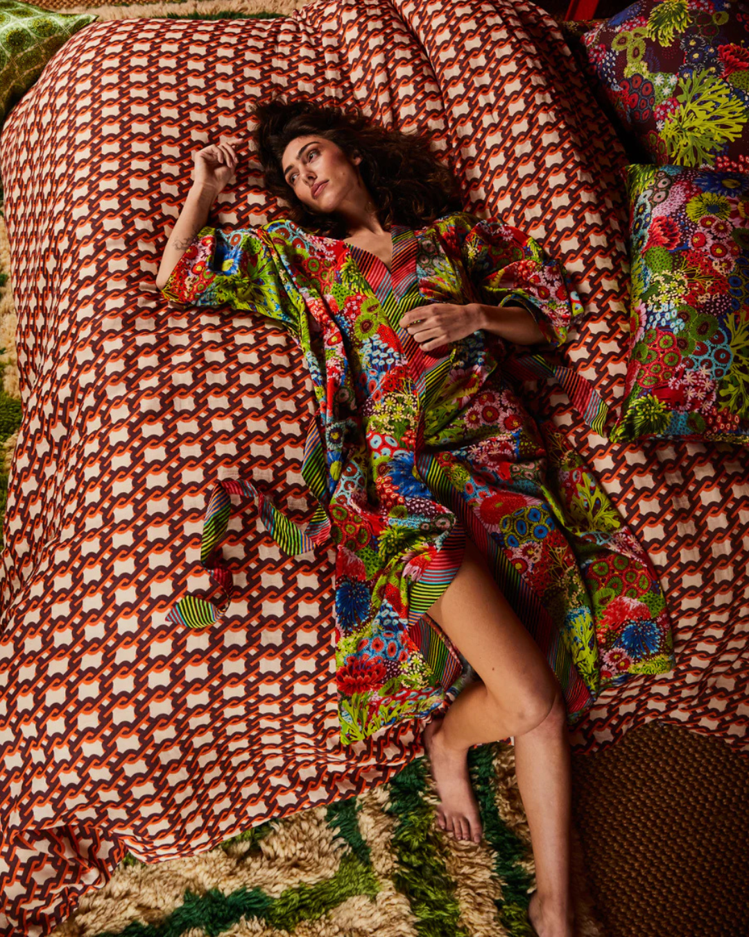 Sage X Clare Cotton Silk Robe