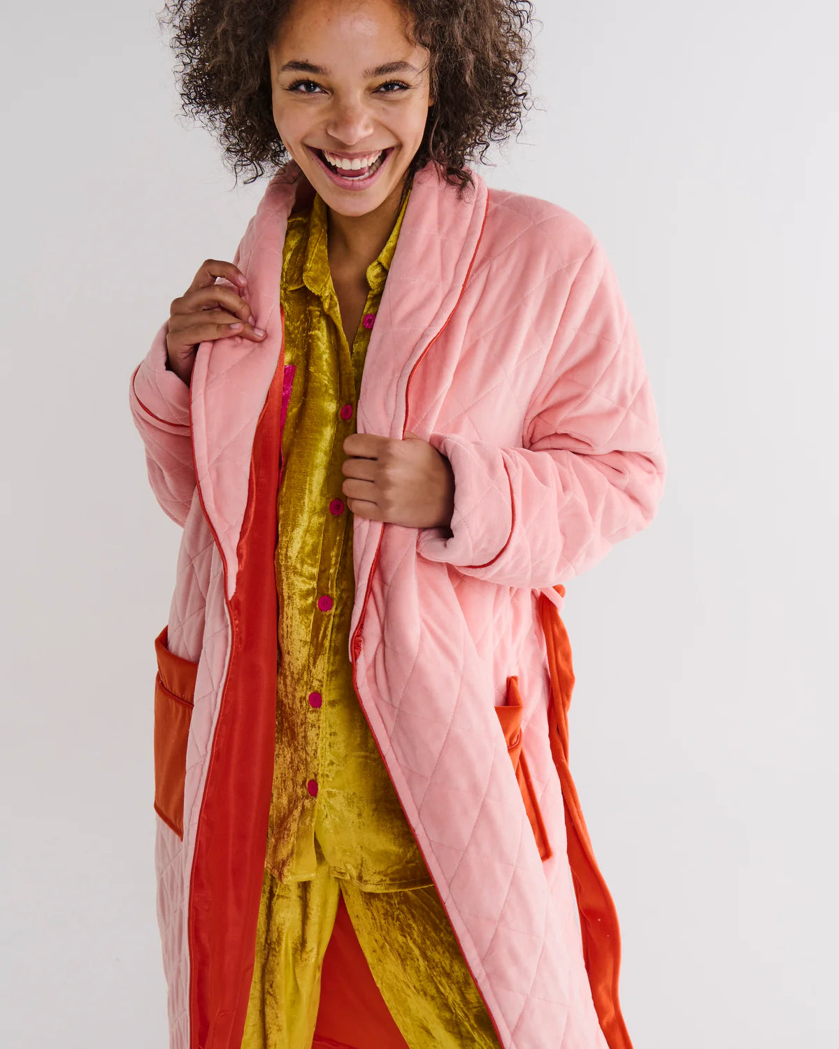 Kip & Co Quilted Velvet Robe