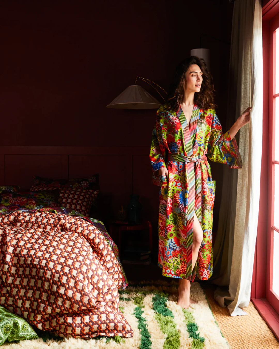 Sage X Clare Cotton Silk Robe