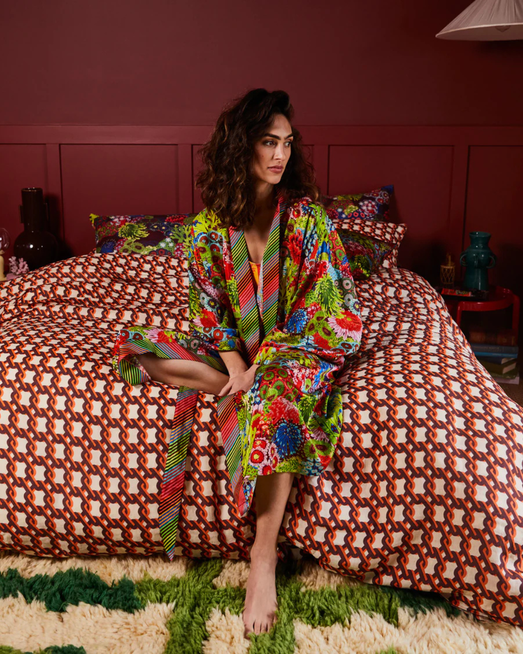 Sage X Clare Cotton Silk Robe