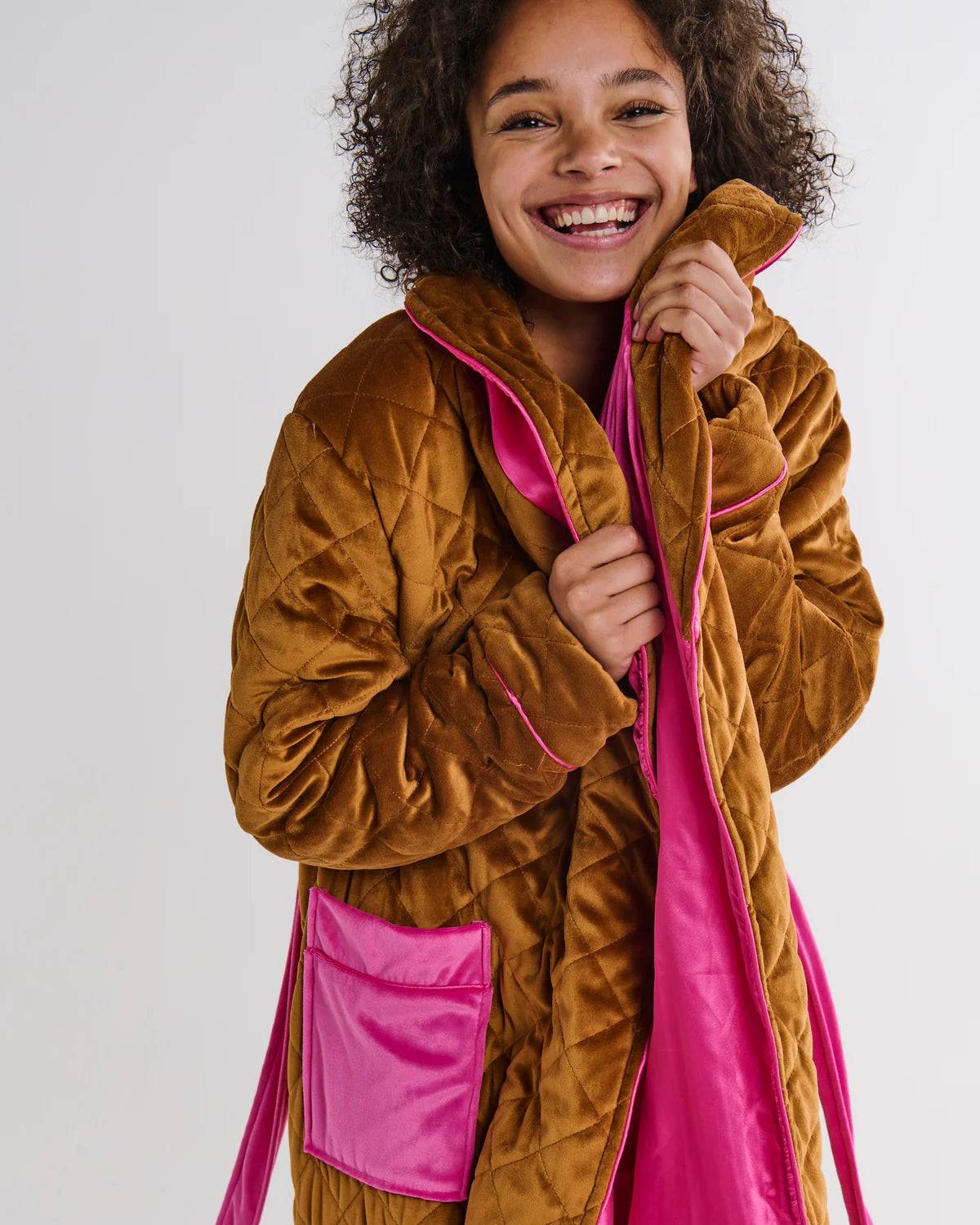 Kip & Co Quilted Velvet Robe