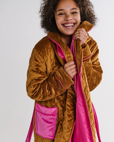 Kip & Co Quilted Velvet Robe