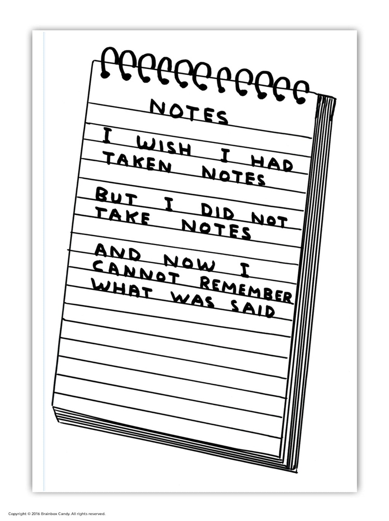 David Shrigley A6 Notebook