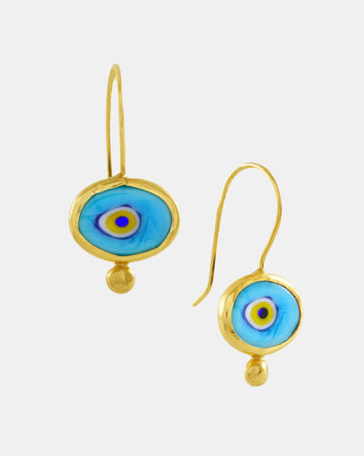 Alara Evil Eye Blue Drop Earrings