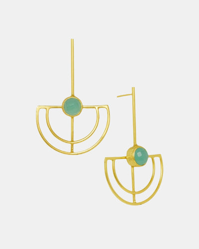 Elise Chalcedony Drop Stud Earring