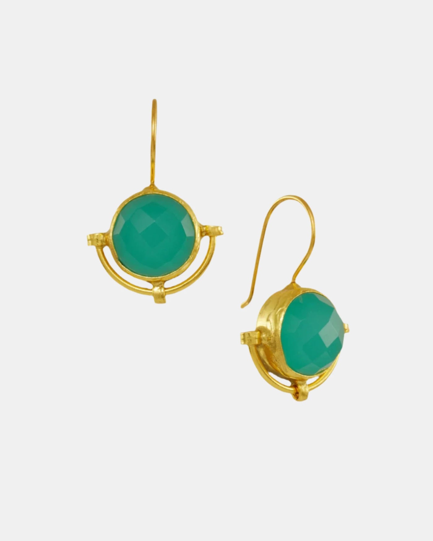 Domna Aqua Chalcedony Drop Earrings