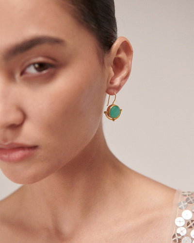 Domna Aqua Chalcedony Drop Earrings