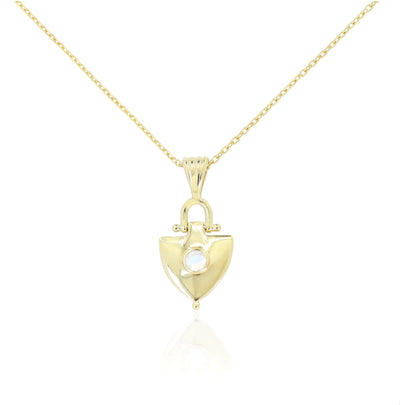 Anchor Of My Heart Moonstone Necklace / Gold