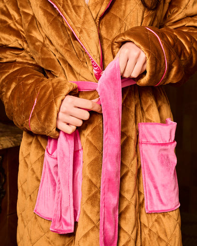 Kip & Co Quilted Velvet Robe