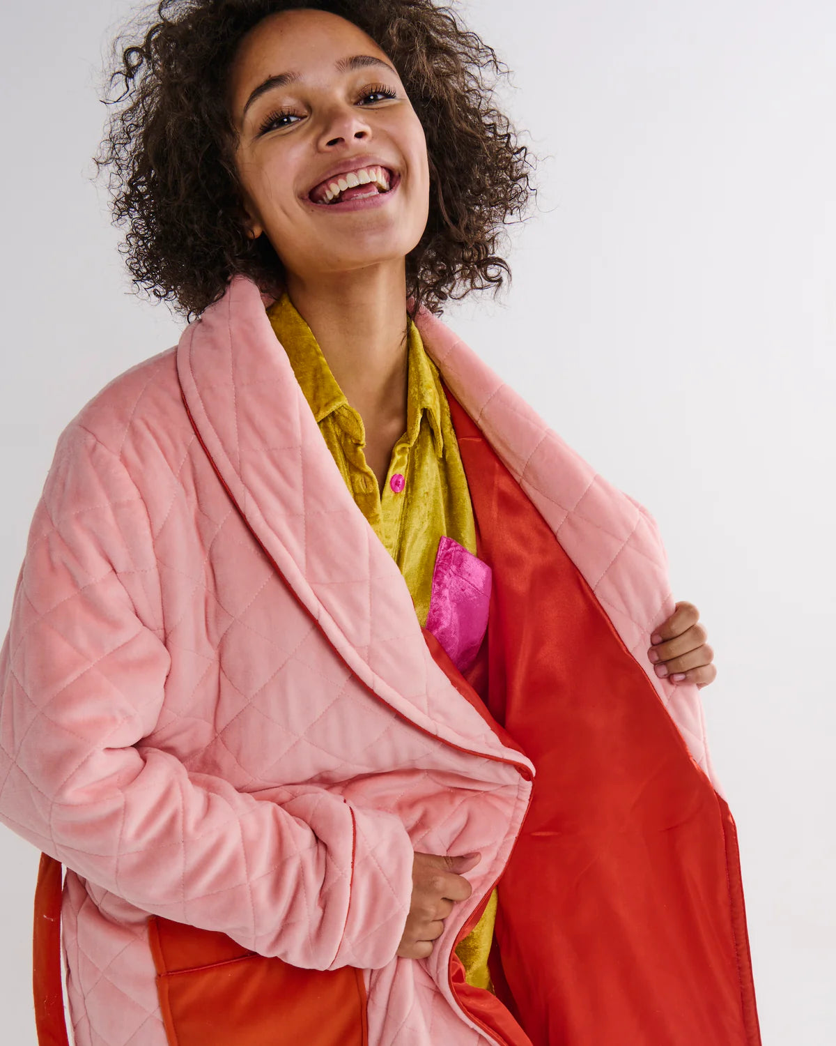 Kip & Co Quilted Velvet Robe