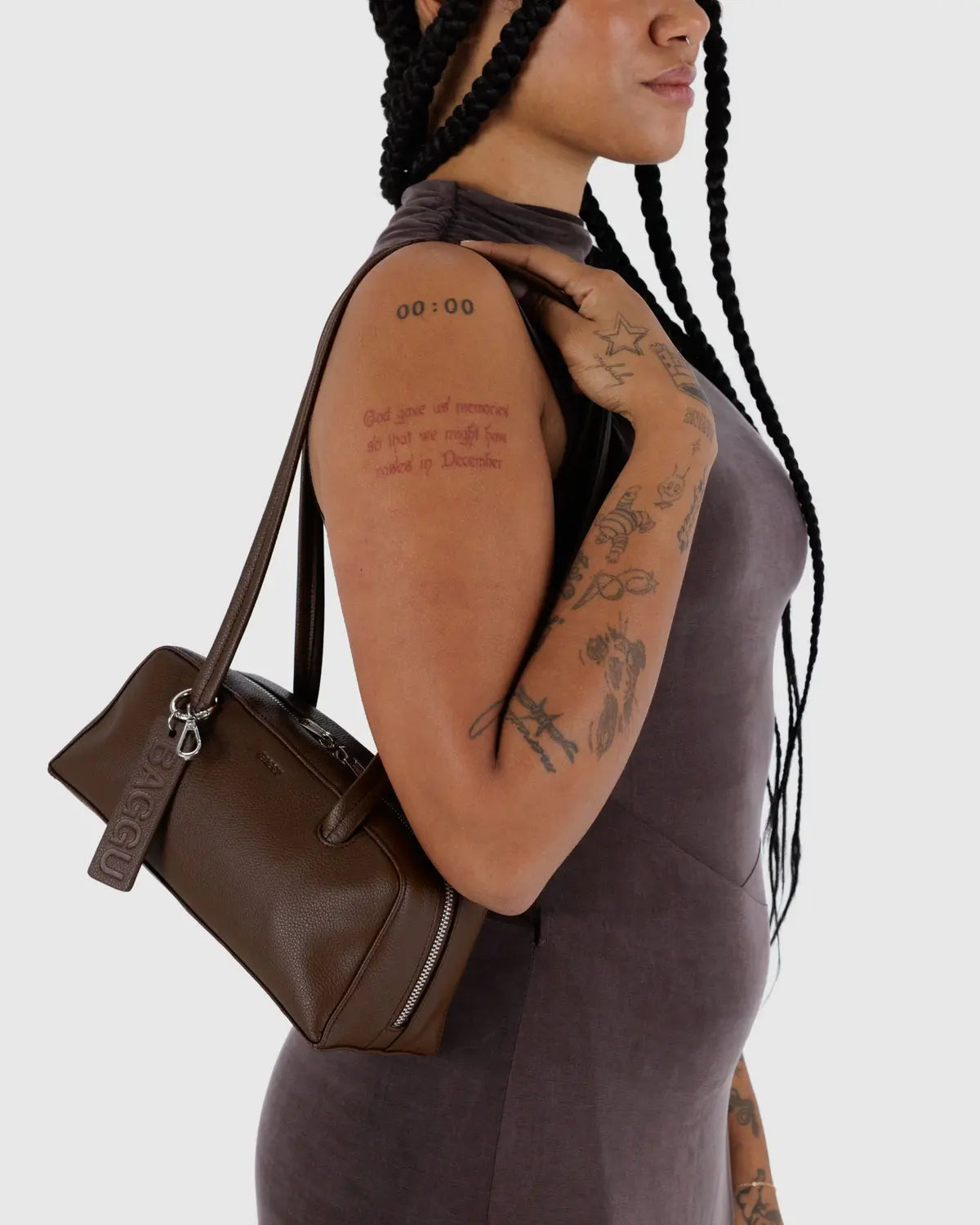 Baggu Recycled Leather Small Bowler Bag
