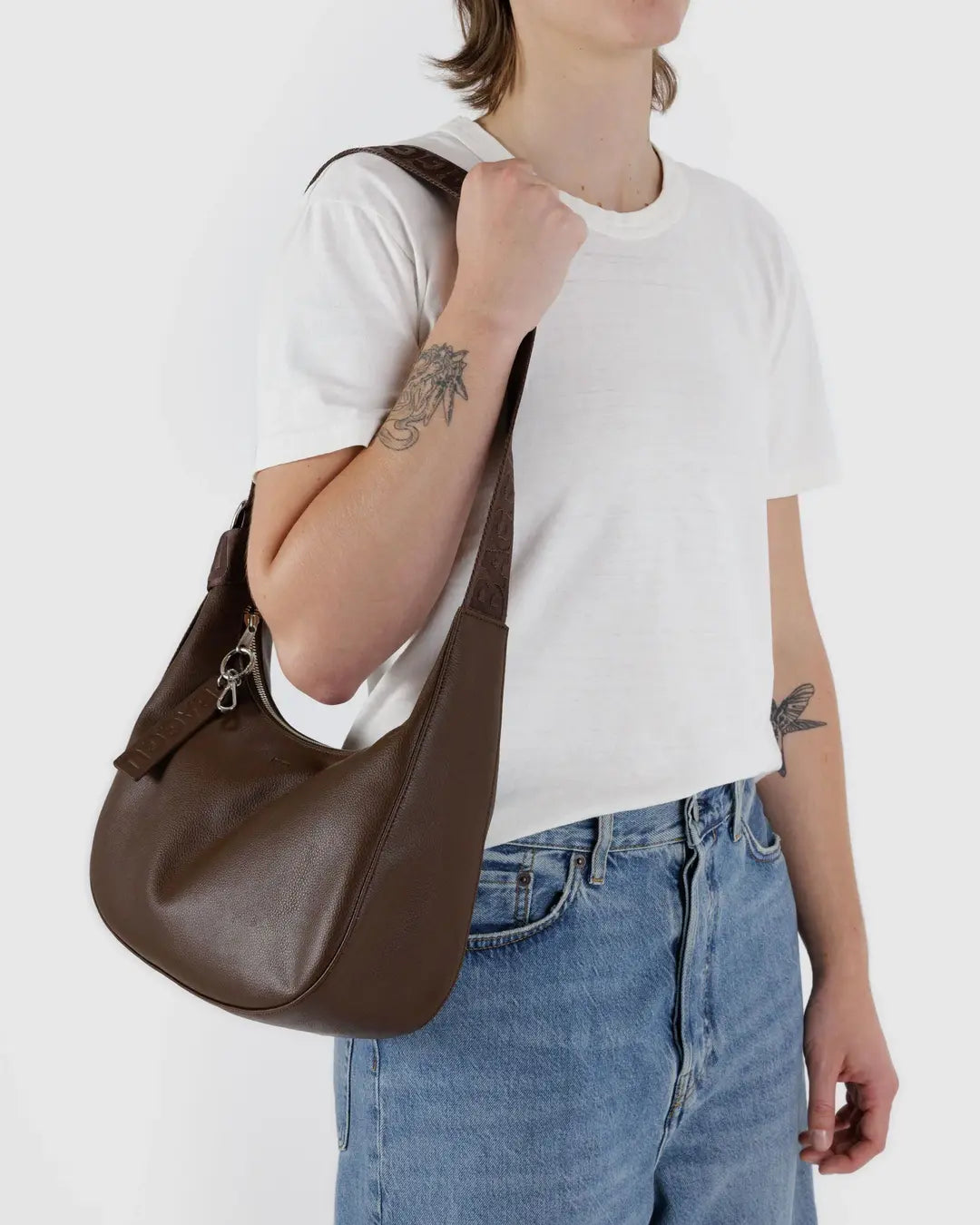 Baggu Recycled Leather Medium Crescent Bag