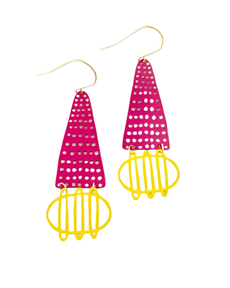 Denz Dangle Earrings / Painted