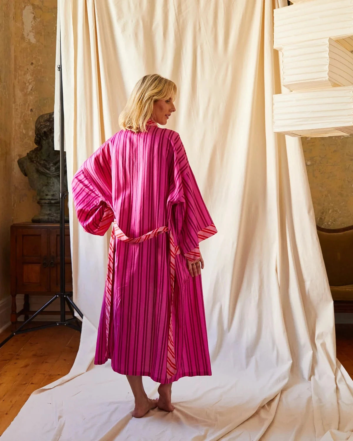 Sage X Clare Cotton Silk Robe