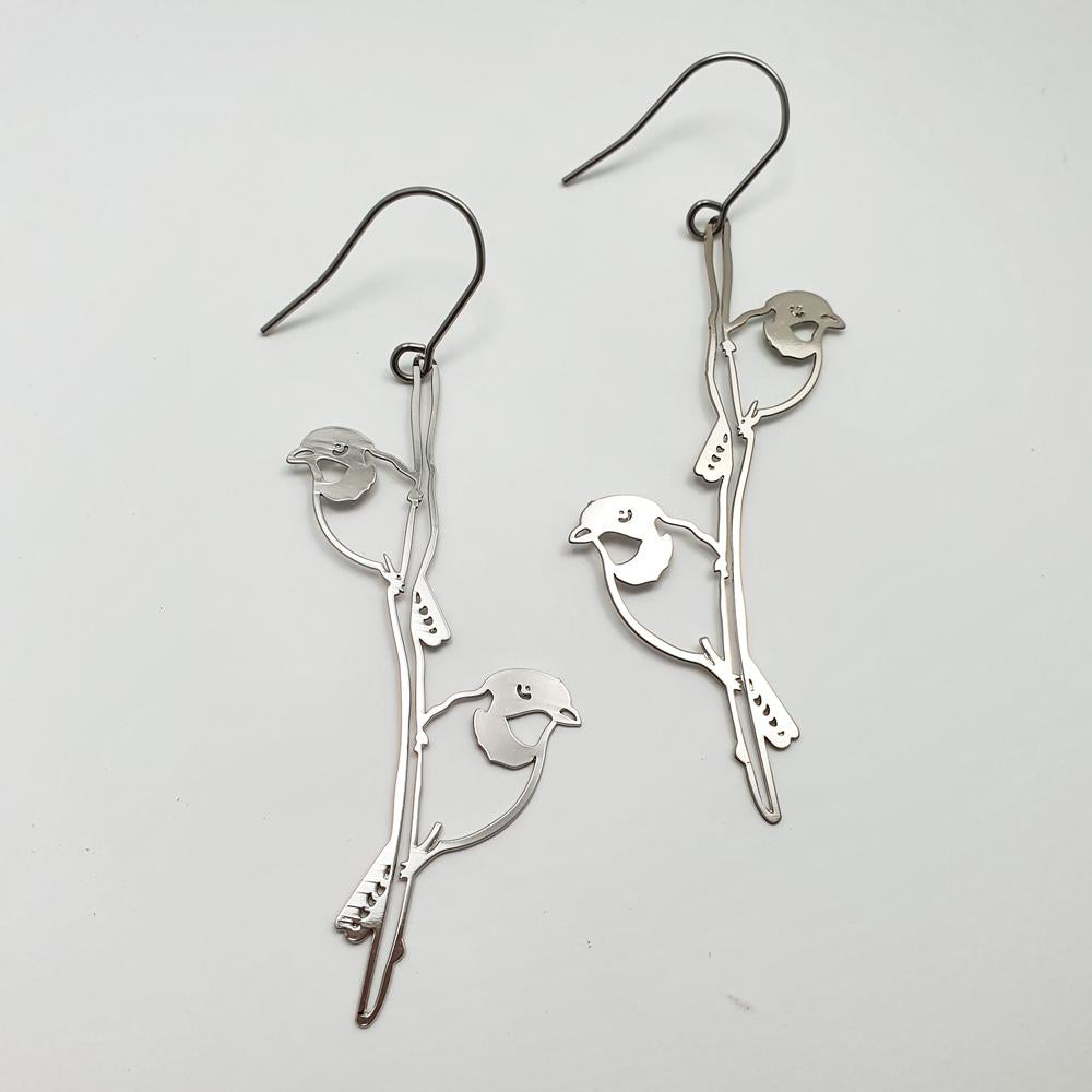 Denz Dangle Earrings / Silver