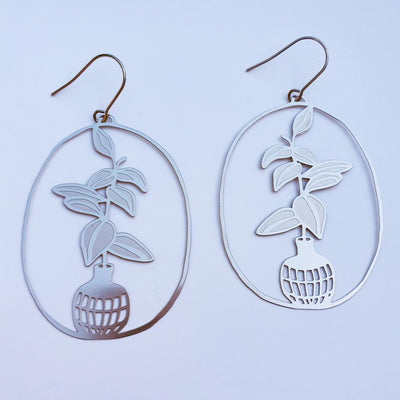 Denz Dangle Earrings / Silver